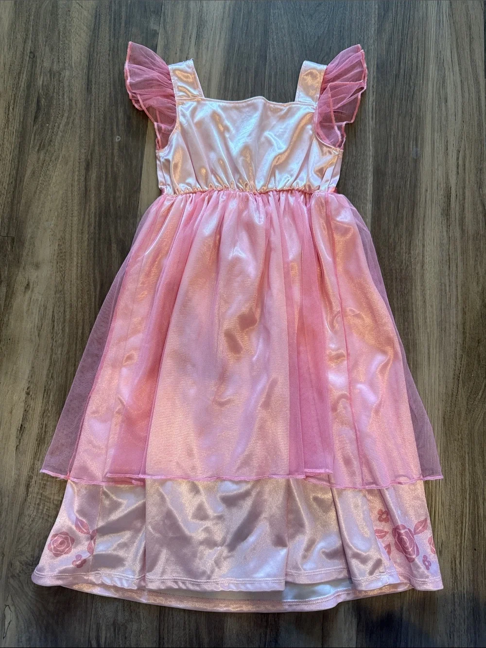 Disney Pink Princess Character Dress with Tulle Flutter Sleeves - Picture 5 of 6
